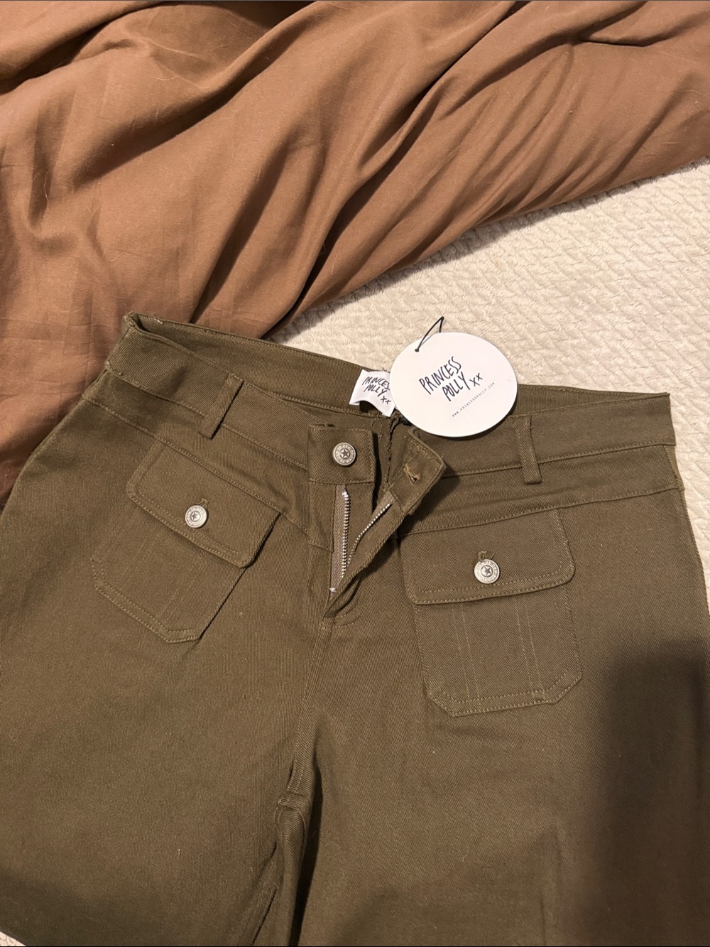 Princess Polly Olive Utility Cargo Pants
